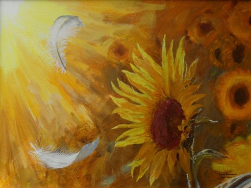 Sunflowers and White Feathers - September 2023