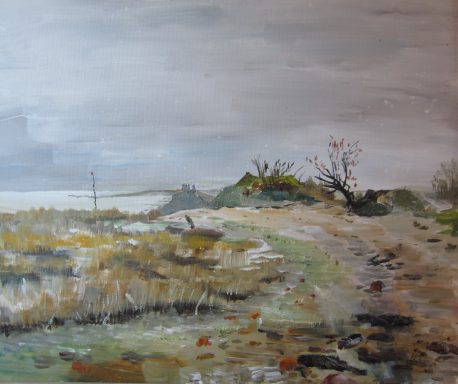 A View Past the Sea Wall near Holbrook Creek