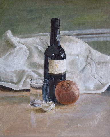Port Bottle with Glass, Onion and Garlic - 2020