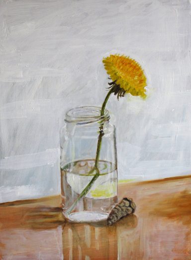 Dandelion in Glass Jar - April 2020